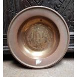 Brass Victorian Communion Plate HIS