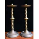 St Richard's Barley Twist Brass Altar Candlesticks