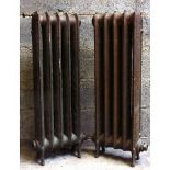 Pair of Highly Decorative Narrow Cast Iron Victorian Radiators