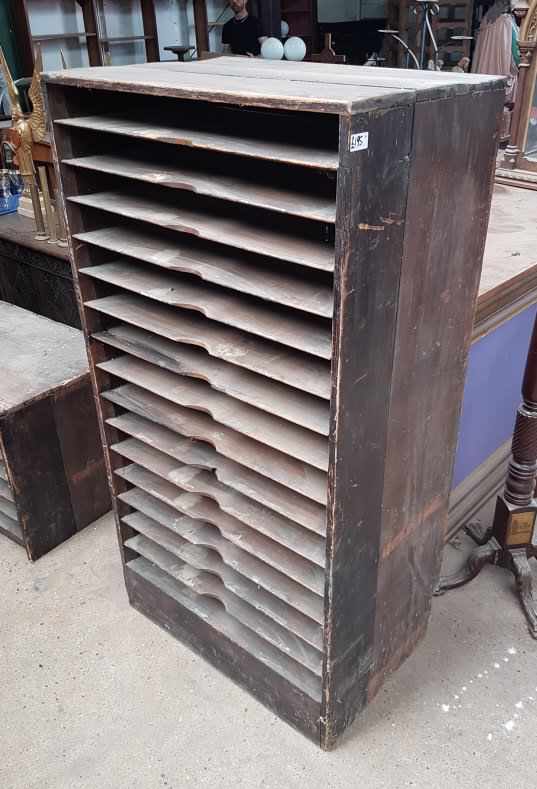 Victorian Printers Shelving Racking Unit Large - Image 2 of 4