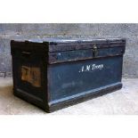 Early 20th Century Zinc Lined Shipping Trunk