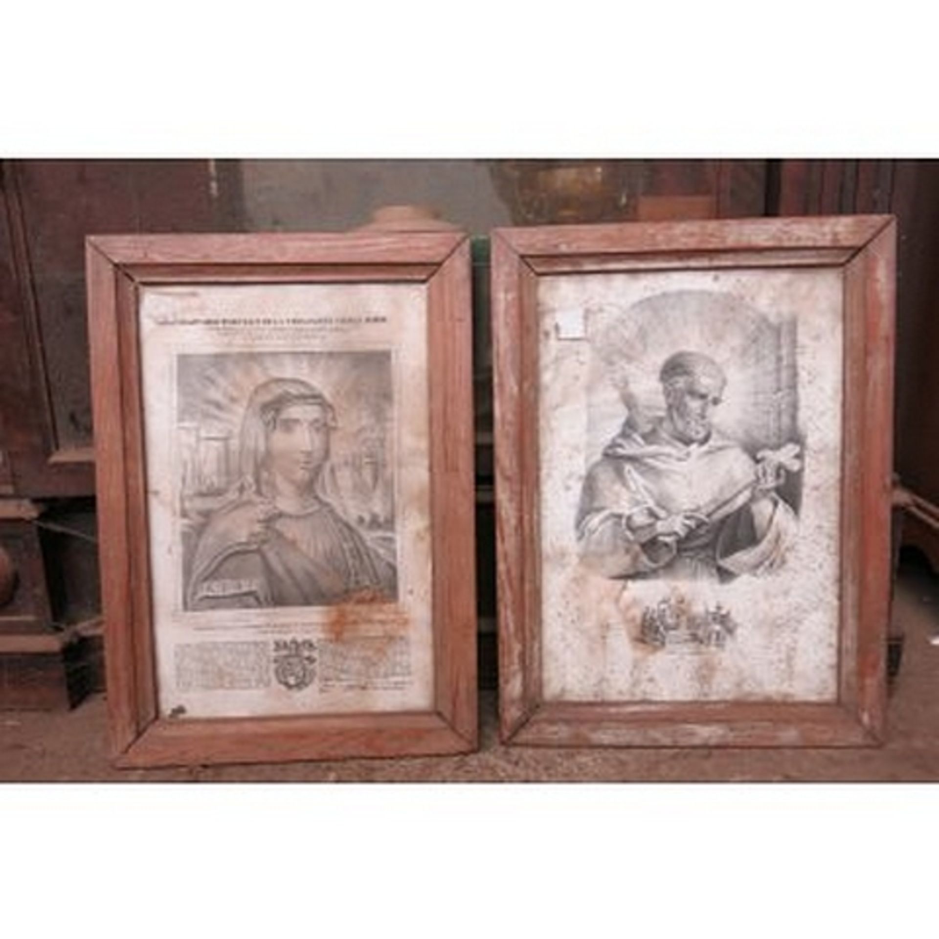 French Blessed Virgin Mary and St Bernard Framed Prints