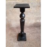 Victorian Black Lacquer Plinth/Plant/Candle/Statue Stand