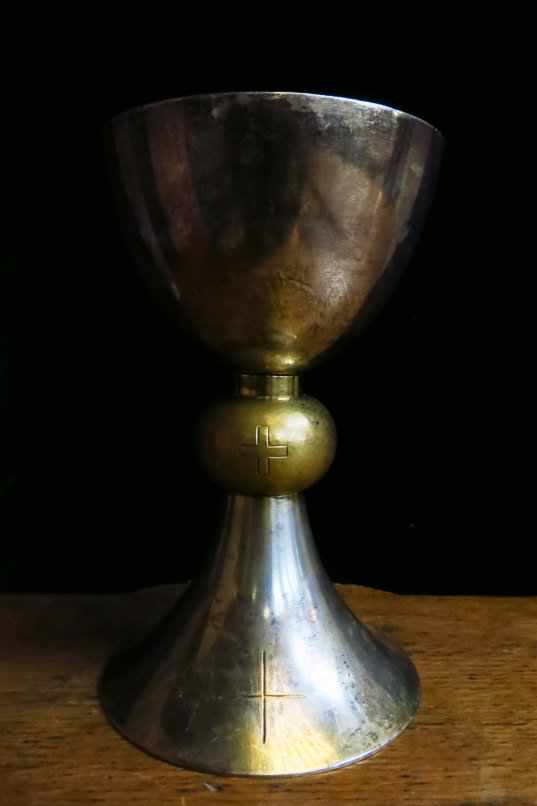 Large Silver Plated Ex- Army Chalice with crosses - Image 5 of 6