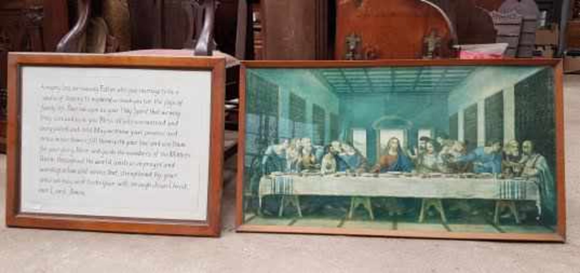 Large Last Supper Print and Framed Wedding Prayer Verse - Image 2 of 6