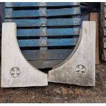 Two Part Carved Stone Fire Surround Arch