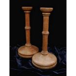 Altar Candlesticks Wooden Pair