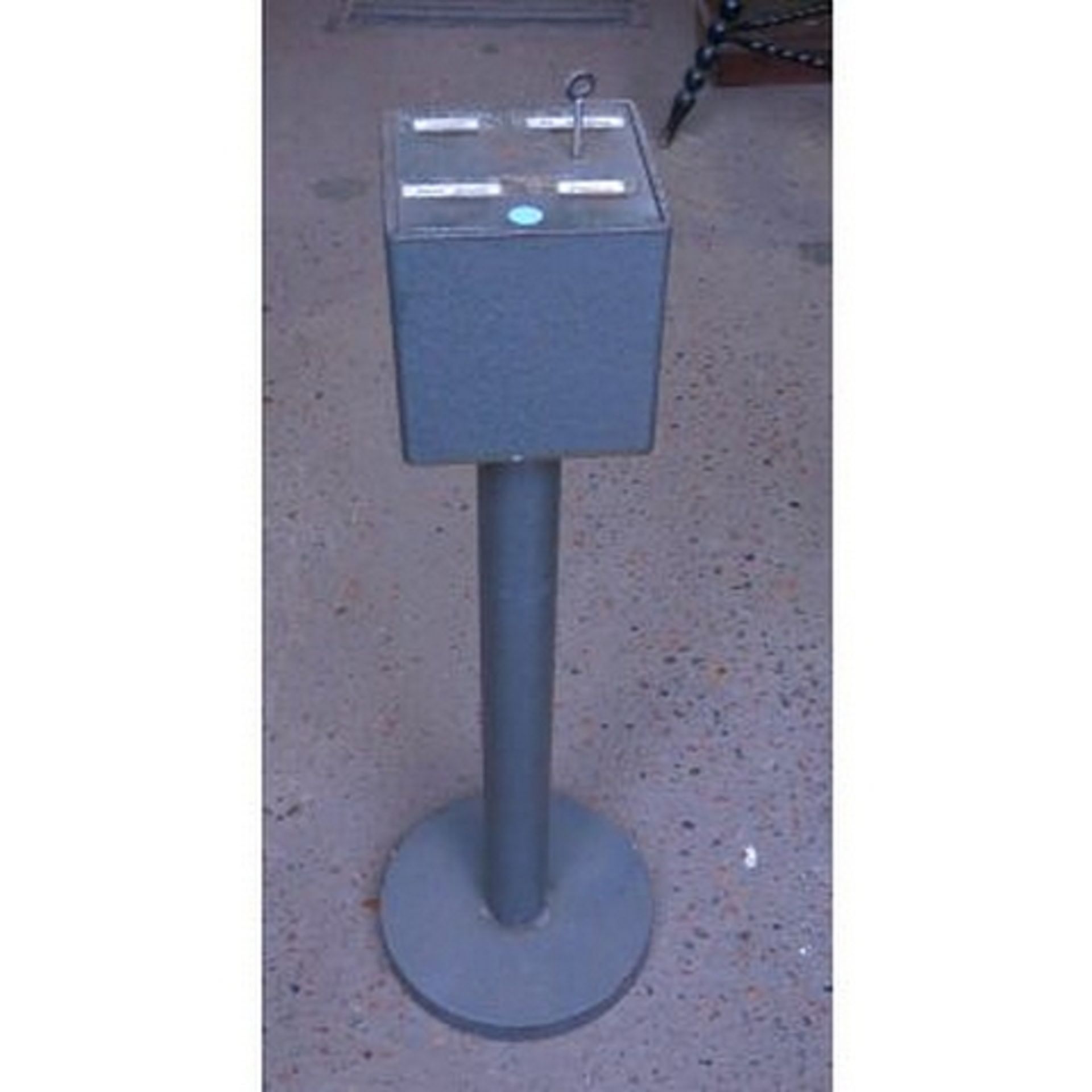 Collection Box with 4 Way Key Steel and Cast Iron Pedestal Orpington
