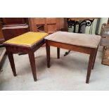 Two Piano Stools One with storage