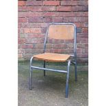 Hoxton Metal Frame Solid Wood Seat Stacking Church Chapel Chair