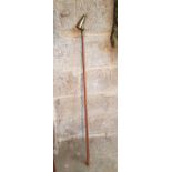 Brass and Oak Candle Snuffer, Long Handle