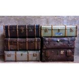 Group of trunks and cases formerly belonging to Duchess of Devonshire