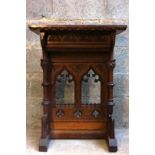 Bicester Highly Carved Victorian Gothic Oak Credence Table