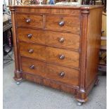 Chest of Drawers Scottish Mid Victorian Very Large Mahogany Veneer