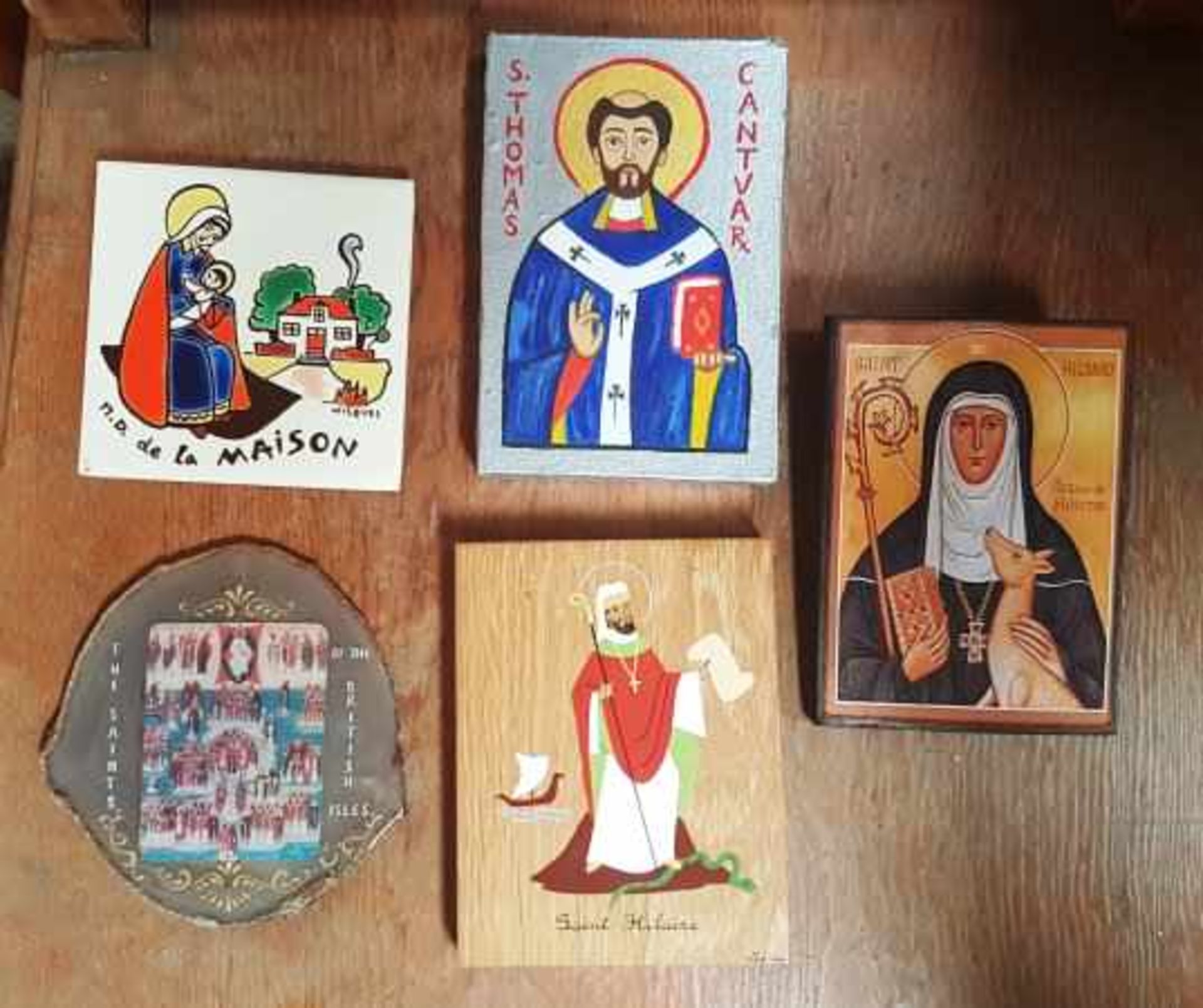 Five Small Icons, Religious Tiles Plaques