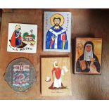 Five Small Icons, Religious Tiles Plaques