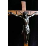 Silver Coloured Metal Crucifix with inscribed INRI