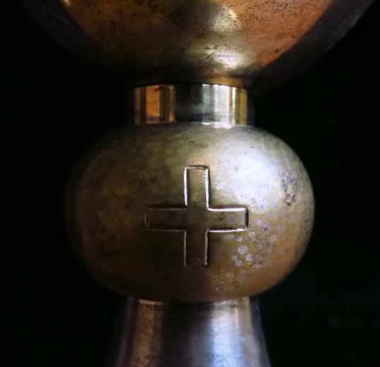 Large Silver Plated Ex- Army Chalice with crosses - Image 3 of 6