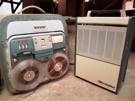 Vintage Reel to Reel Tape Recorder from Early 1960s and Amp Ditto
