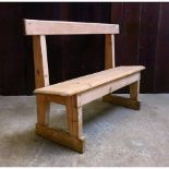 Mitcham Stripped and Sanded Small Open Backed Church Chapel Pine Pew Bench (E)