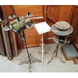 Three Assorted Steel Plant Stands Candlestands