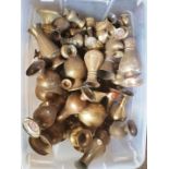 Large Box of Church Brass Flower Vases Clear Box