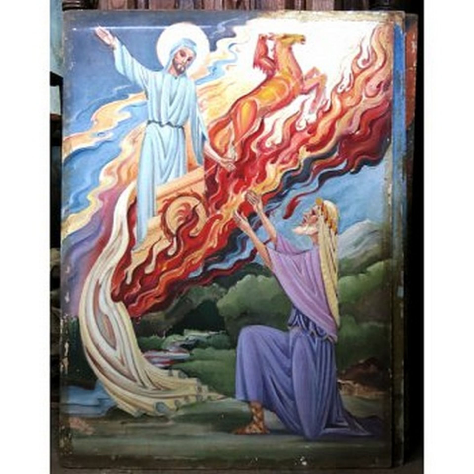 Seven 1950s Oil Paintings Religious Scenes