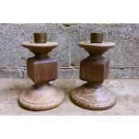 Candlestick Pair Limed Oak Holy Trinity Cambridge