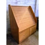 Large Pale Oak Coloured Display Case with Drawers