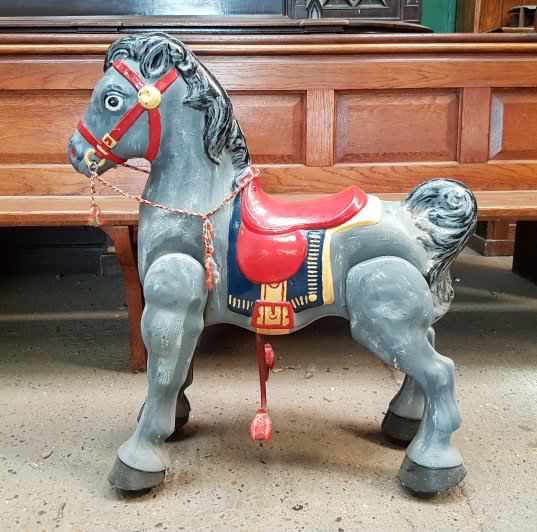 Mobo Early 1960s Tin Plate Wheeled Pedal Horse - Image 4 of 6