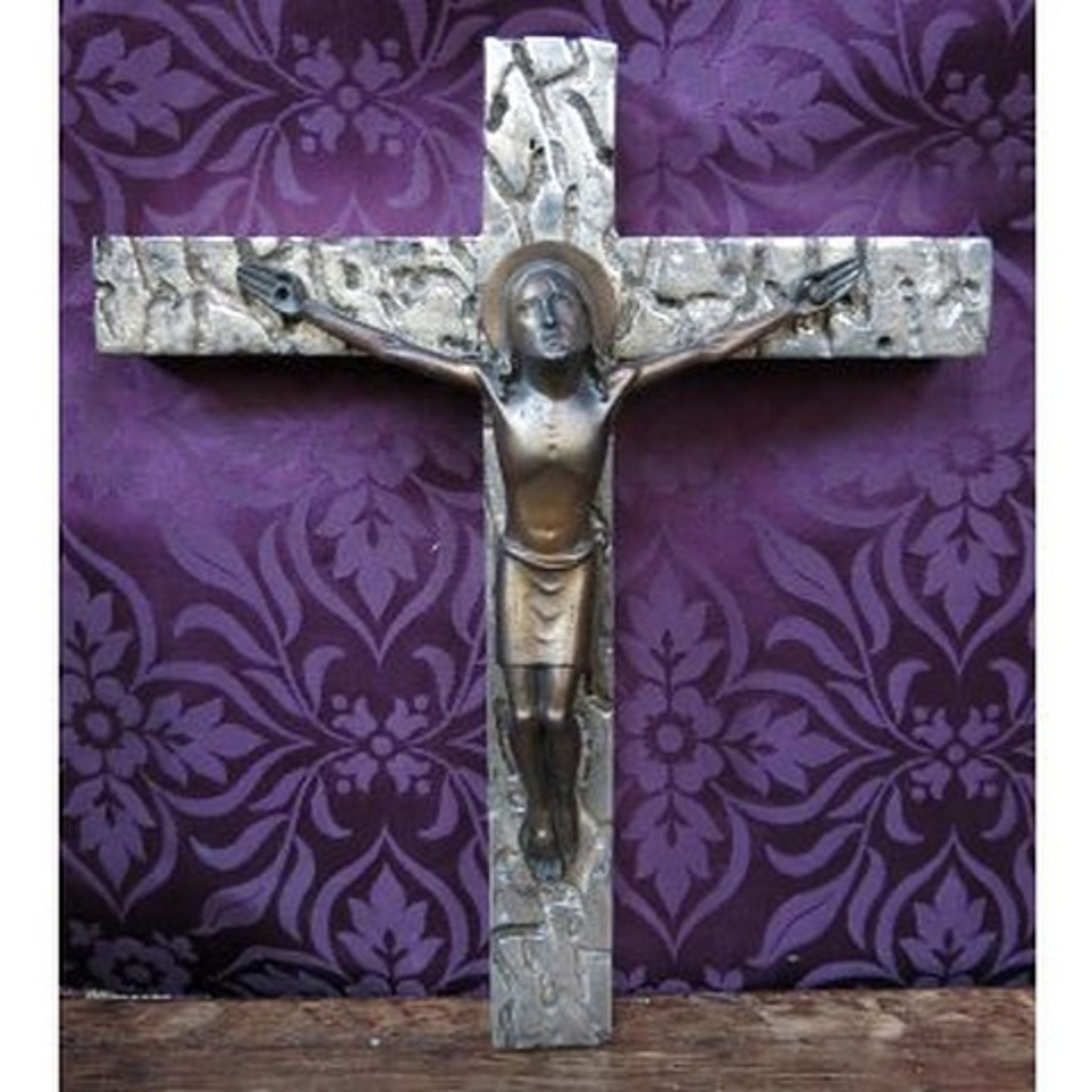 Heavy Processional Crucifix Silver Plate