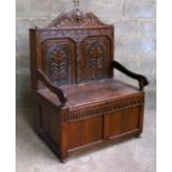 Monks Bench with Green Man, Commode conversion