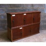 Pair of 1950s Oak and Ply wall mounted Cupboards