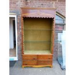 Bookcase Yew Edwardian Style Velvet lined With Drawers and glass doors