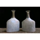 Two Collectable Swedish Glass Flasks by Boda