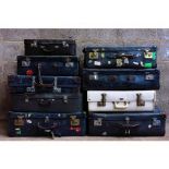 Group of suitcases formerly belonging to Duchess of Devonshire