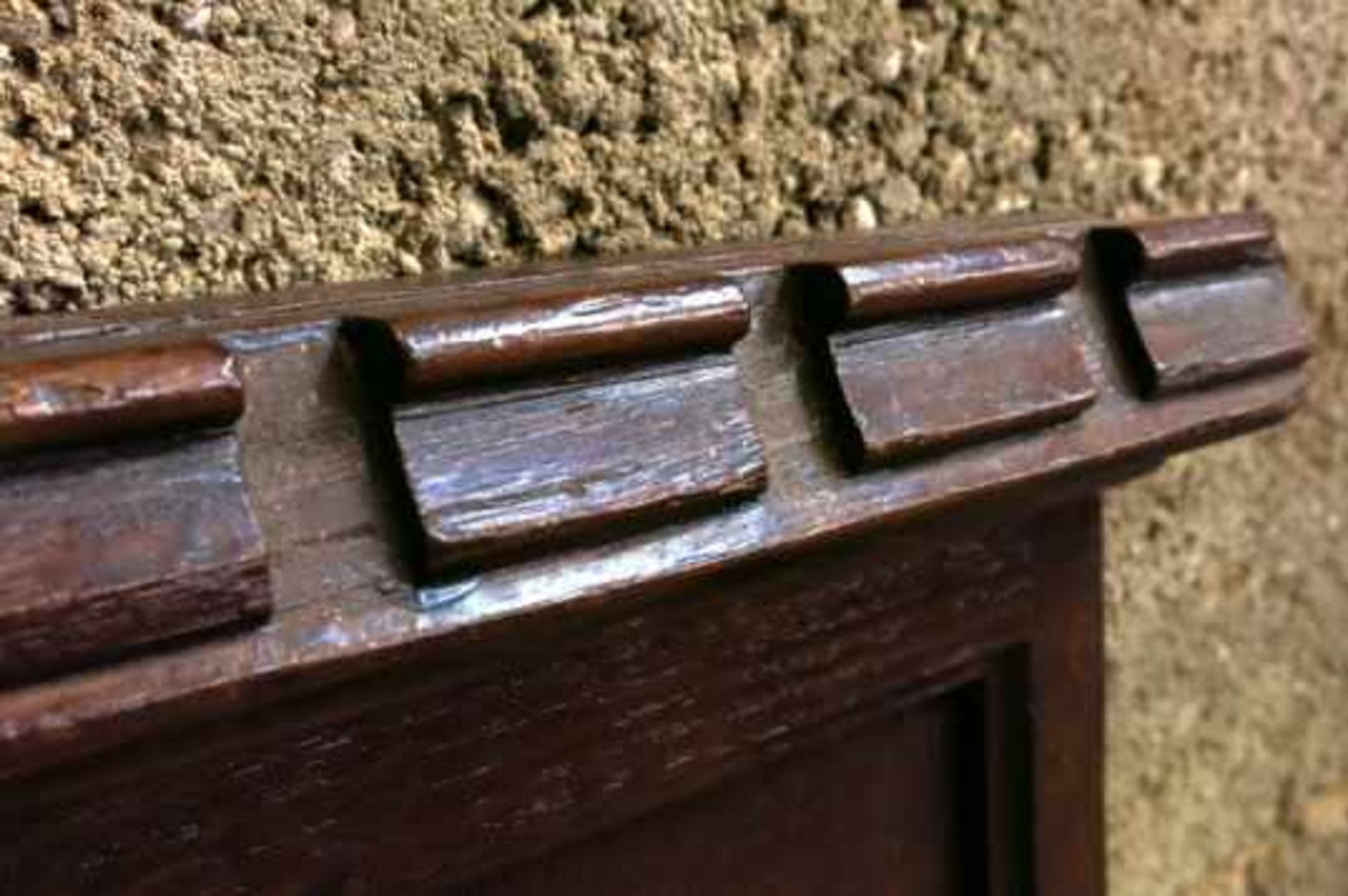 Pair of Oak Hymn Boards with Dentil Moulding Tops - Image 4 of 6