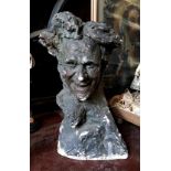 Original Plaster Bust of Mime Artist Farina by Serge Yourievitch 1920