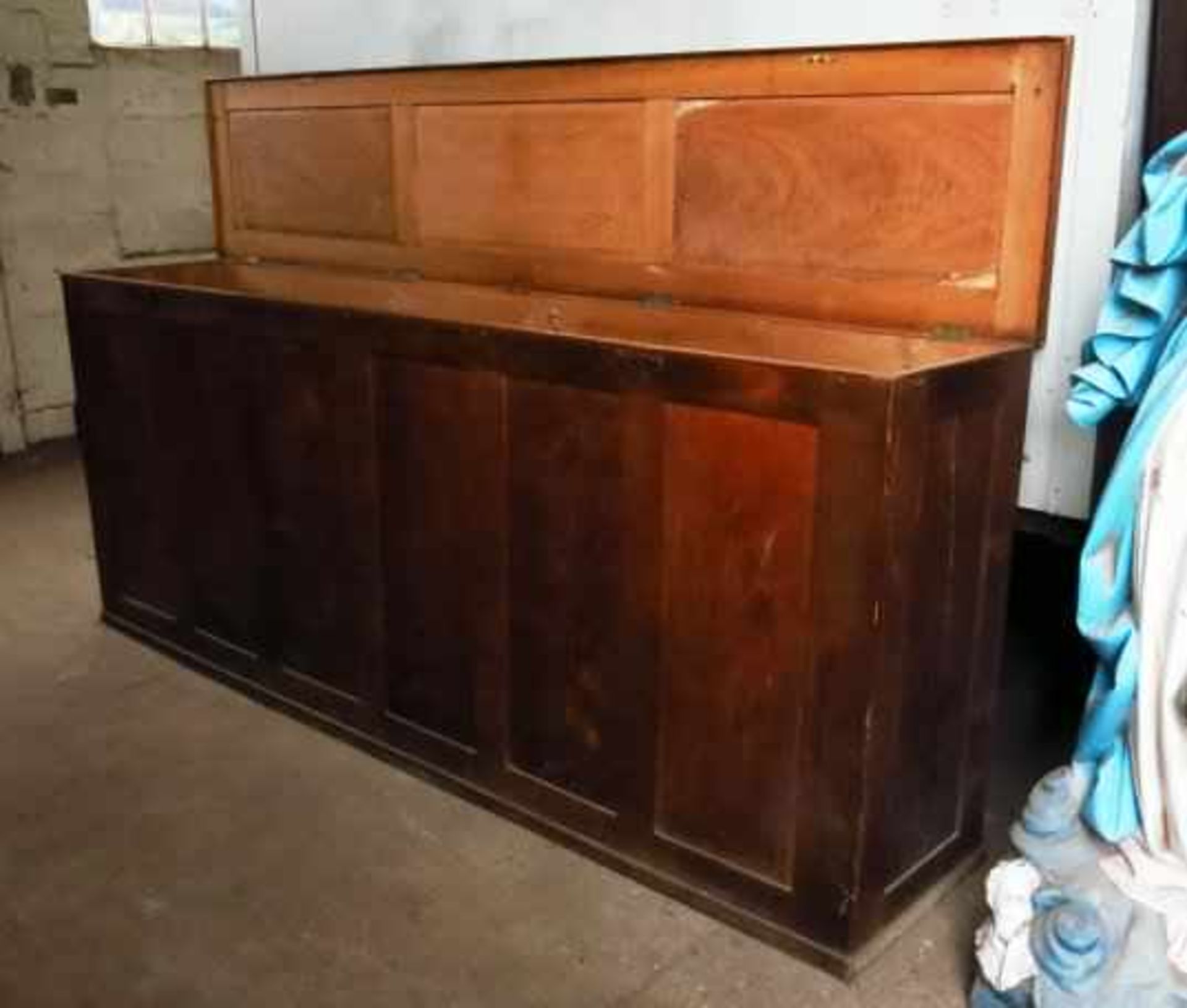 Extremely Large Oak Altar Vestment Chest - Image 2 of 10