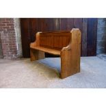 Cranford 1864 Stripped and Waxed Antique Pine Baptist Church Chapel Pew (E)