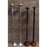 Two Pairs Tall Pavement Candlesticks