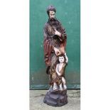 Joseph Saint With Child Carved Chinese