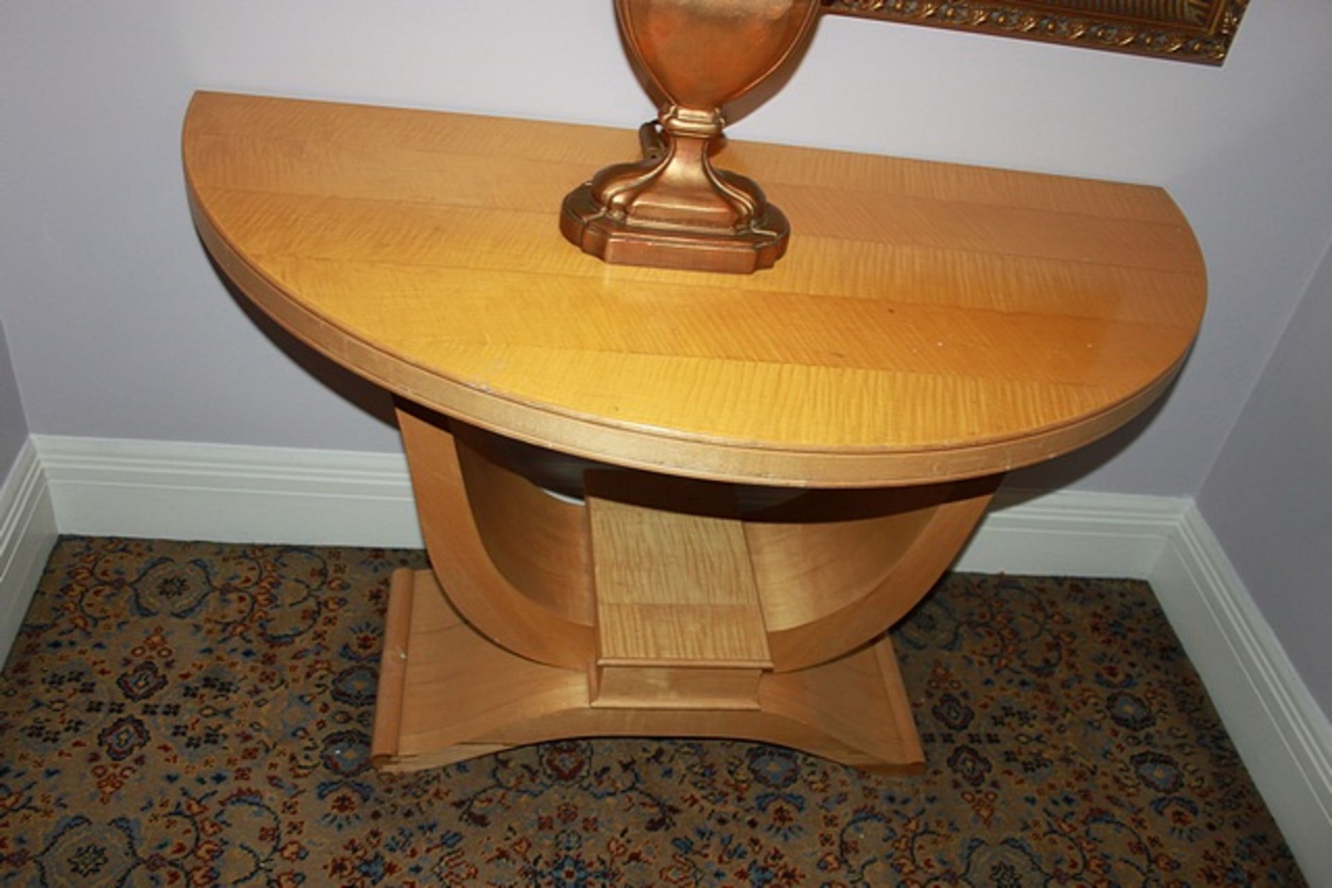 Birds eye maple art deco style table 1250mm x 830mm x 730mm Lift out Charge 10