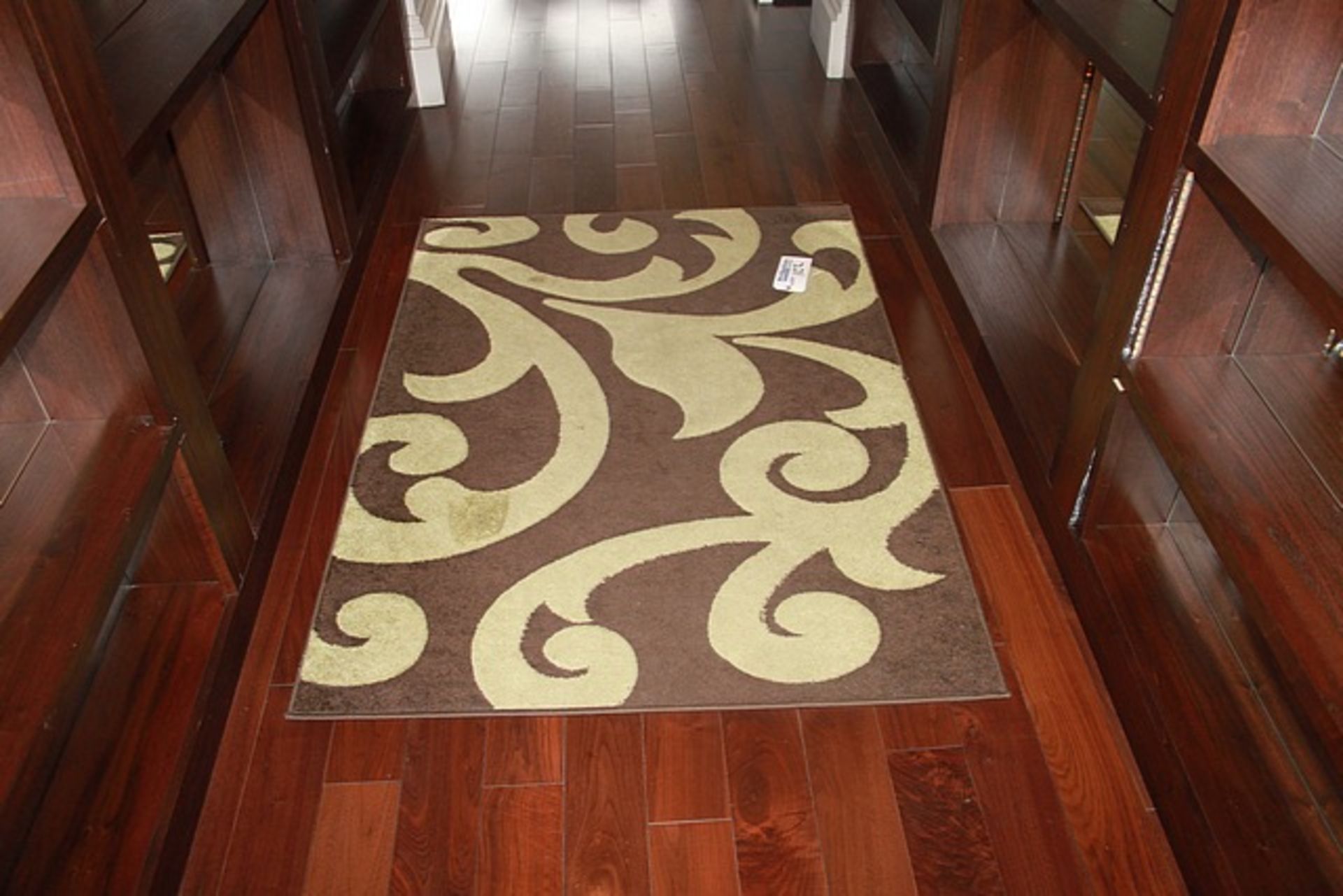 Figard brown green and brown swirl area rug 1200mm x 14700mm - Image 2 of 2