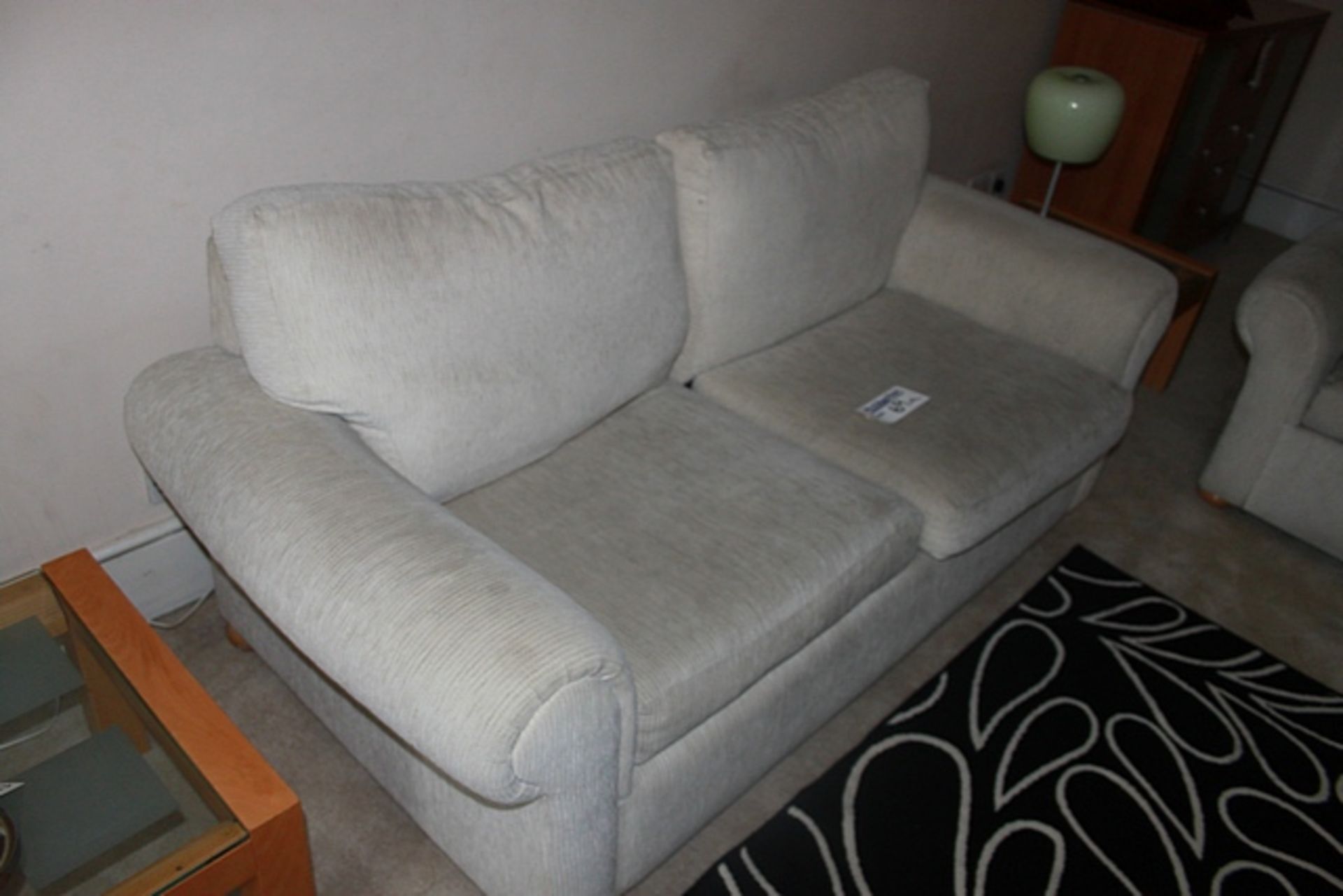 2 x upholstered cream sofas 2000mm x 900mm