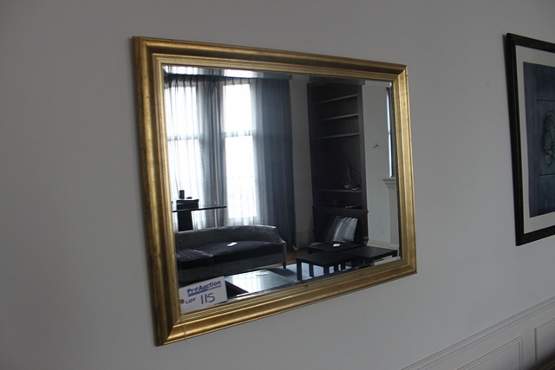 Gilt framed bevelled wall mirror 1150mm x 900mm