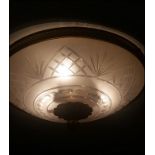 An etched glass effect flush ceiling pendant Room109Lift out charge 10