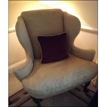 A pair modern wing back upholstered armchair Room201Lift out charge 15