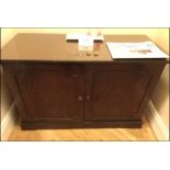 A mahogany two door cabinet Room201Lift out charge 10