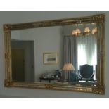 A carved framed rectangular over mantle mirror ornately decorated frame Room107Lift out charge 10